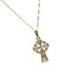 14K Gold Cross Irish Handcrafted
(Celtic Cross design on 18" Rope Chain)