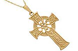 14K Gold Cross on 18" Chain
(Medium Celtic Cross Irish Crafts)