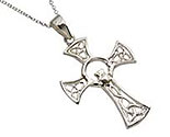 Silver Celtic Claddagh Cross
