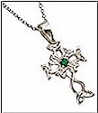 Sterling Silver Celtic Emerald Cross
