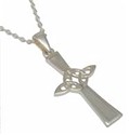 Silver Irish Celtic Cross Mother of Pearl
(18" Chain)