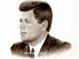 US President John F. Kennedy (JFK)
(by Irish artist Pervaneh Matthews)