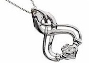 Silver Celtic Knot Claddagh Pendant