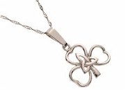 Silver Shamrock Trinity Knot Pendant