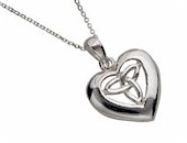 Sterling Silver Trinity Knot Heart Pendant