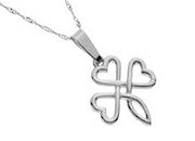 Silver Celtic Shamrock Triple Heart Love Pendant
(Made in Ireland)