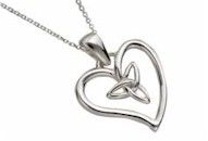 Sterling Silver Celtic Heart & Trinity Knot Pendant