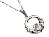 Sterling Silver Claddagh Celtic Pendant