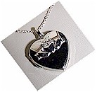 Sterling Silver Heart Claddagh Inset Locket
