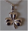 Solid Silver Irish Shamrock Jewelry Pendant
(Good luck portent !)