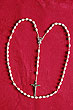 Italian Rosary Beads White Oval Plastic
(Silver Crucifix)