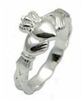 Ladies Silver Slim Claddagh Ring
(With Celtic Band)