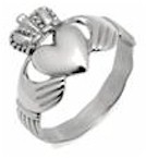 Ladies Silver Celtic Irish Claddagh Ring
(With Celtic Band)