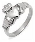 Ladies Silver Irish Claddagh Celtic Ring