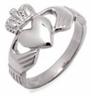 Gents Sterling Silver Irish Claddagh Celtic Ring