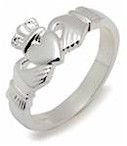 Mens Slim Sterling Silver Claddagh Ring
(Crafted in Ireland)