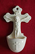 White Crucifix Holy Water Font