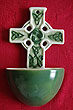 Celtic Cross Irish Holy Water Font
(Ceramic Green)
