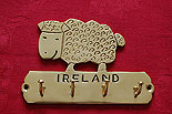Irish Sheep Brass Key Rack