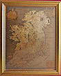Framed 19th Century Old Map of Ireland
(Gold foil)