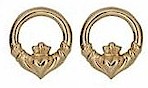 10CT Gold Claddagh Stud Earrings