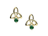 10K Gold & Green Agate Trinity Knot Stud Earrings
(Celtic Irish Handcrafts)