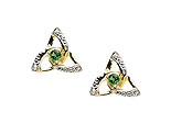 10K Gold Agate / CZ Trinity Knot Earrings
(Handcrafted in Ireland)