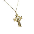 10K Gold Celtic Cross 18 Inch Chain