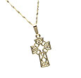 10K Gold Small Celtic Cross on 18" Gold Chain
(Irish Handcrafts)