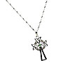 Stunning 10K Gold / Emerald / CZ Celtic Cross Pendant
(18" inch Gold Chain Irish Handcrafts)