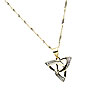 10K Gold / CZ  Large Trinity Knot Design Pendant
(18" inch Gold Chain Irish Handcrafts)
