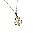10K Gold Open Shamrock Design Pendant
(18" inch Gold Chain Irish Handcrafts)