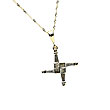10K Y/W St Brigids Cross Design Pendant
(18" inch Gold Twist Chain)