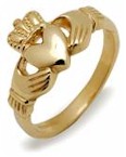 Ladies 10K Gold Irish Claddagh Heavy Celtic Ring