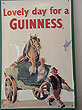 Guinness Metal Advertising Sign Horse In Cart
