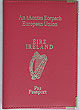 Pink / Red Irish Passport Wallet Holder
(Genuine Leather)