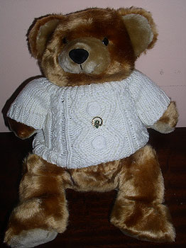 Irish Teddy Bear Cuddly Toy in Aran Jumper Irish Teddy Bear Cuddly Toy in Aran Jumper
(In Aran Jumper)