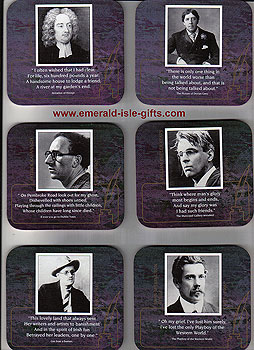 Irish Writers Set Of 6 Quality Coasters Irish Writers Set Of 6 Quality Coasters