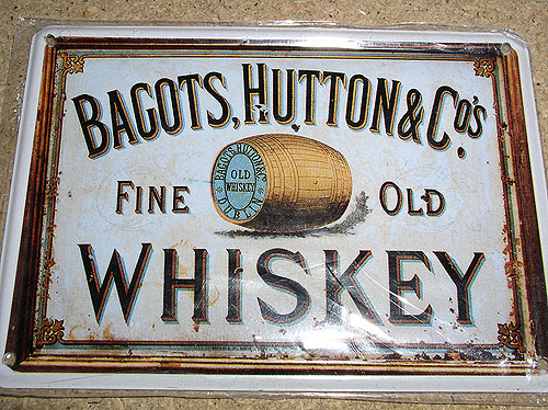 Bagots, Hutton Irish Whiskey Bagots, Hutton Irish Whiskey
(Metal Advert Mini Sign)