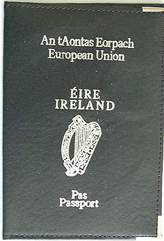 Black Irish Passport Wallet Holder