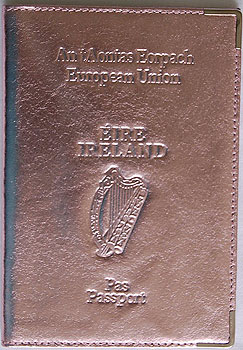 Metallic Pink Irish Passport Wallet Holder