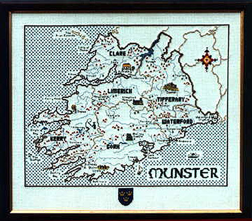 Munster Cross Stitch Pattern / Kit Munster Cross Stitch Pattern / Kit
(Old Irish Map)