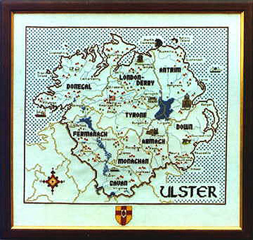 Ulster Cross Stitch Pattern / Kit Ulster Cross Stitch Pattern / Kit
(Old Irish Map)