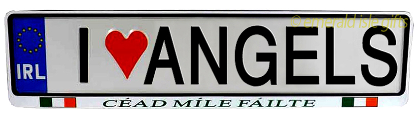 I Love ANGELS Irish Driving Plate I Love ANGELS Irish Driving Plate
(Crafted in Ireland)