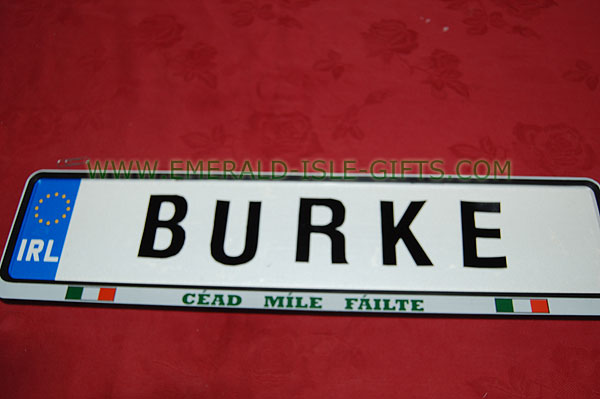 Burke Family Irish Driving Plate