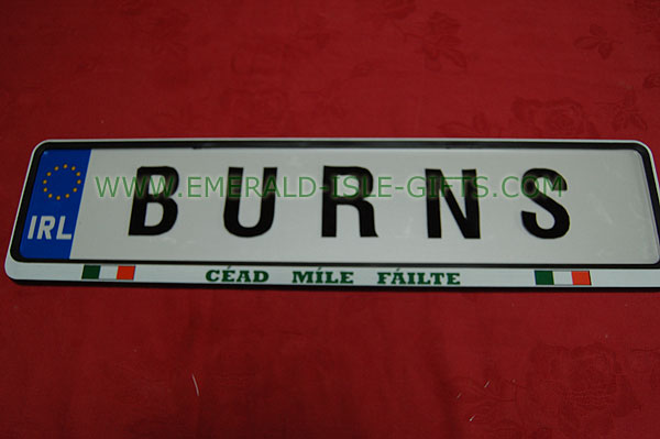 Burns Family Irish Driving Plate