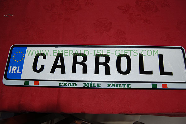 Carroll Family Irish Driving Plate