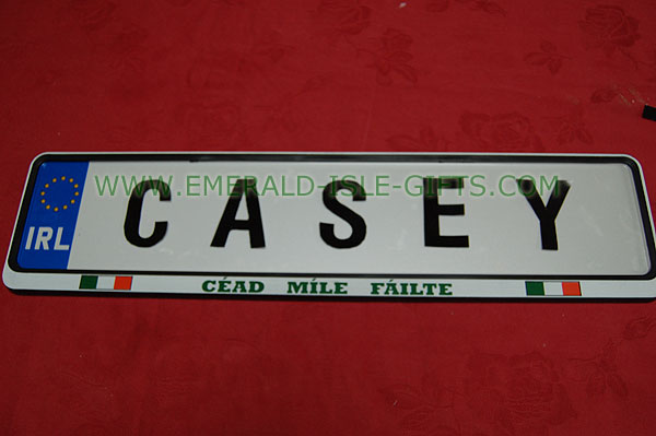 Casey Family Irish Driving Plate