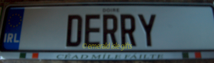 I Love DERRY Irish Driving Plate