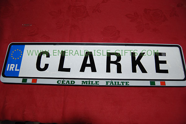 Clarke Family Irish Driving Plate